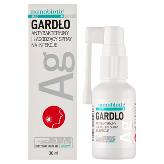 Nanobiotic Med Silver Gardło, antybakteryjny spray na infekcje gardła, 30 ml - zdjęcie produktu
