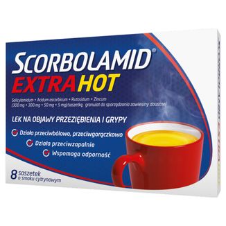 Scorbolamid Extra Hot 300 mg + 300 mg + 50 mg + 5 mg, 8 saszetek - zdjęcie produktu