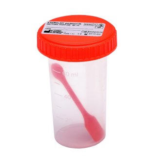 Pojemnik do analizy kału i moczu, jałowy, multi, 60 ml KRÓTKA DATA Pojemnik do analizy kału i moczu, jałowy, multi, 60 ml KRÓTKA DATA - zdjęcie produktu