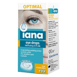 Iana Optimal, nawilżające krople do oczu 0,1 % HA, 10 ml - zdjęcie produktu