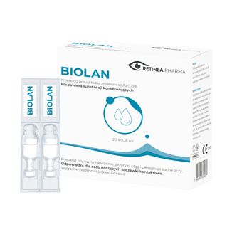 Biolan, krople do oczu, 0,35 ml x 20 minimsów - zdjęcie produktu