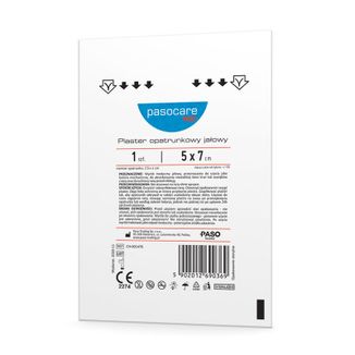 Pasocare Med, plaster opatrunkowy, jałowy, 5 cm x 7 cm, 1 sztuka - zdjęcie produktu