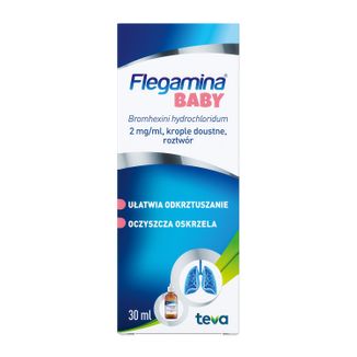 Flegamina Baby 2 mg/ml, krople doustne, roztwór, 30 ml USZKODZONE OPAKOWANIE - zdjęcie produktu