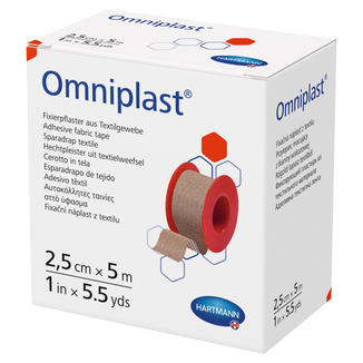 Omniplast, przylepiec tkaninowy z wiskozy, cielisty, 2,5 cm x 5 m, 1 sztuka - 2 - zdjęcie produktu