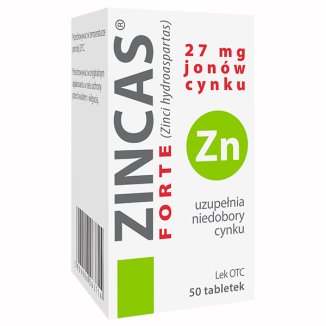 Zincas Forte 27 mg, 50 tabletek USZKODZONE OPAKOWANIE - zdjęcie produktu