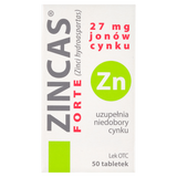 Zincas Forte 27 mg, 50 tabletek - miniaturka zdjęcia produktu