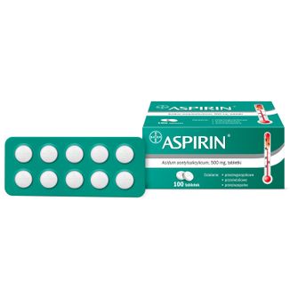 Aspirin 500 mg, 100 tabletek USZKODZONE OPAKOWANIE - 2 Aspirin 500 mg, 100 tabletek USZKODZONE OPAKOWANIE - 2 - zdjęcie produktu