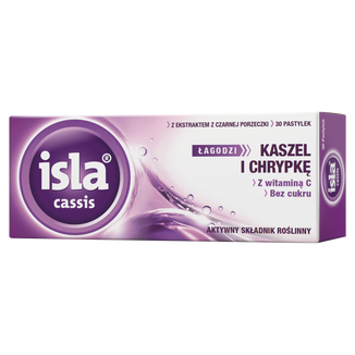 Isla Cassis z ekstraktem z czarnej porzeczki, 30 pastylek do ssania - zdjęcie produktu
