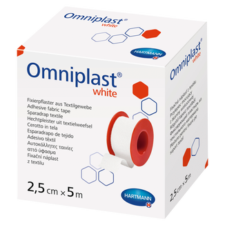 Omniplast White, przylepiec tkaninowy z wiskozy, 2,5 cm x 5 m, 1 sztuka - 2 - zdjęcie produktu