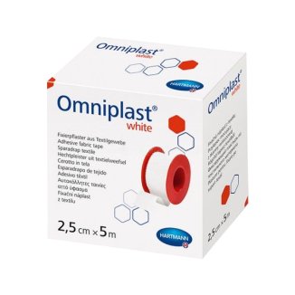 Omniplast White, przylepiec tkaninowy z wiskozy, 2,5 cm x 5 m, 1 sztuka - zdjęcie produktu