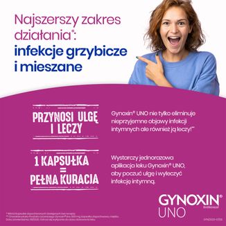 Gynoxin Uno 600 mg, 1 kapsułka dopochwowa miękka USZKODZONE OPAKOWANIE - 4 - zdjęcie produktu