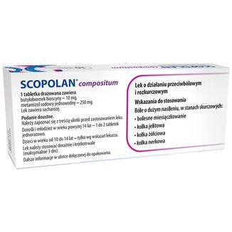 Scopolan Compositum 10 mg + 250 mg, 10 tabletek drażowanych - 2 - zdjęcie produktu