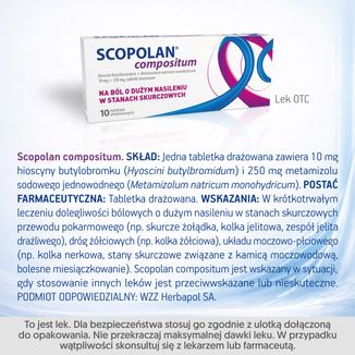 Scopolan Compositum 10 mg + 250 mg, 10 tabletek drażowanych - 7 - zdjęcie produktu
