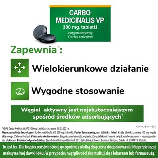 Carbo medicinalis VP 300 mg, węgiel aktywny, 20 tabletek USZKODZONE OPAKOWANIE - 5 - zdjęcie produktu