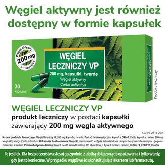 Carbo medicinalis VP 300 mg, węgiel aktywny, 20 tabletek USZKODZONE OPAKOWANIE - 6 - zdjęcie produktu