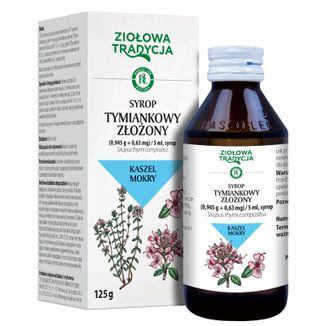 Ziołowa Tradycja Syrop tymiankowy złożony (0,945 g + 0,63 mg)/5 ml, 125 g USZKODZONE OPAKOWANIE - zdjęcie produktu