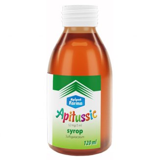 Apitussic 52 mg/ 5 ml, syrop dla dzieci i dorosłych, 120 ml - zdjęcie produktu