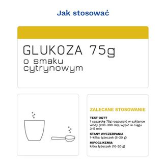 Diather Glukoza, proszek do sporządzania roztworu doustnego, smak cytrynowy, 75 g - 2 - zdjęcie produktu