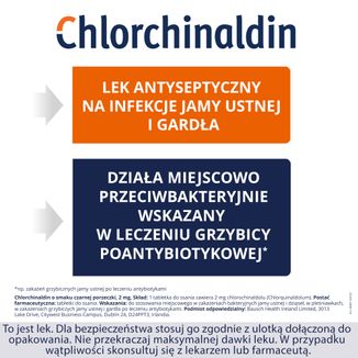 Chlorchinaldin o smaku czarnej porzeczki 2 mg, 40 tabletek do ssania USZKODZONE OPAKOWANIE - 3 - zdjęcie produktu