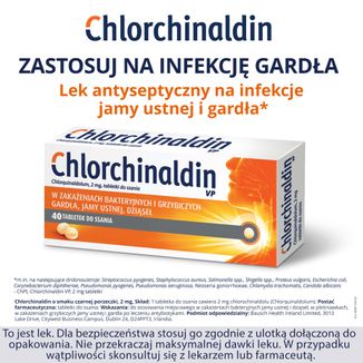 Chlorchinaldin o smaku czarnej porzeczki 2 mg, 40 tabletek do ssania USZKODZONE OPAKOWANIE - 5 - zdjęcie produktu
