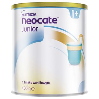 Neocate Junior, dla dzieci z alergią na białka mleka krowiego i złożoną nietolerancją białek pokarmowych, po 1 roku, smak waniliowy, 400 g KRÓTKA DATA - zdjęcie produktu