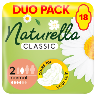 Naturella Classic, podpaski ze skrzydełkami, rumianek, Normal, 18 sztuk - zdjęcie produktu