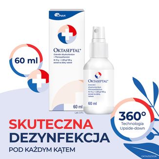 Oktaseptal (0,1 g + 2 g)/100 g, aerozol na skórę, roztwór, 60 ml - 2 - zdjęcie produktu