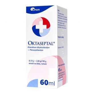 Oktaseptal (0,1 g + 2 g)/100 g, aerozol na skórę, roztwór, 60 ml - zdjęcie produktu
