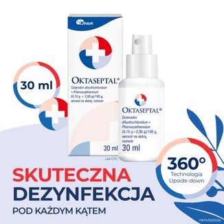 Oktaseptal (0,1 g + 2 g)/100 g, aerozol na skórę, roztwór, 30 ml - 2 - zdjęcie produktu