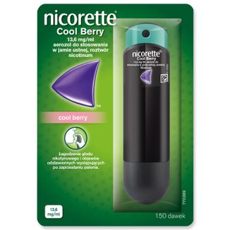 Nicorette Cool Berry 13,6 mg/ml, aerozol do stosowania w jamie ustnej, 13,2 ml - zdjęcie produktu