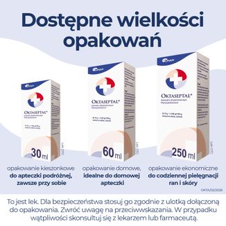 Oktaseptal (0,1 g + 2 g)/ 100 g, aerozol na skórę, 250 ml - 6 - zdjęcie produktu