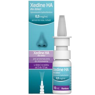 Xedine HA dla dzieci 0,5 mg/ ml, aerozol do nosa dla dzieci 2-12 lat, 10 ml - zdjęcie produktu