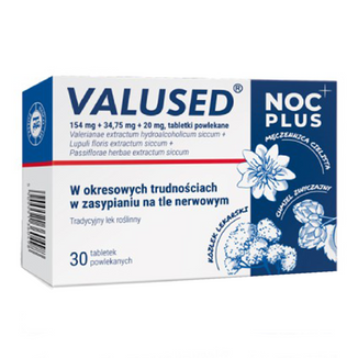 Valused Noc Plus 154 mg + 34,75 mg + 20 mg, 30 tabletek powlekanych - 2 - zdjęcie produktu