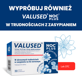 Valused Noc Plus 154 mg + 34,75 mg + 20 mg, 30 tabletek powlekanych - 5 - zdjęcie produktu