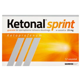 Ketonal Sprint 25 mg, granulat do sporządzenia roztworu doustnego, 12 saszetek - 2 - zdjęcie produktu