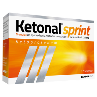 Ketonal Sprint 25 mg, granulat do sporządzenia roztworu doustnego, 12 saszetek - 2 - zdjęcie produktu