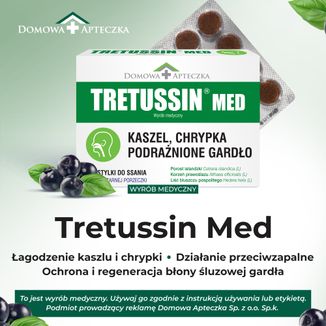 Tretussin Med, smak czarnej porzeczki, 24 pastylki do ssania - 4 - zdjęcie produktu