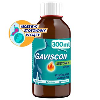 Gaviscon o smaku mięty (500 mg + 267 mg + 160 mg)/ 10 ml, zawiesina doustna, 300 ml - 2 - zdjęcie produktu