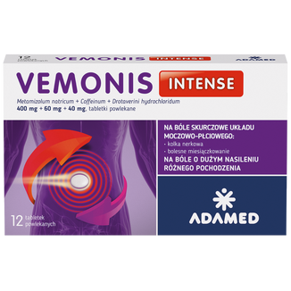 Vemonis Intense 400 mg + 60 mg + 40 mg, 12 tabletek powlekanych - 2 - zdjęcie produktu