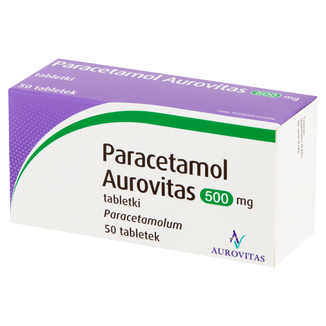 Paracetamol Aurovitas 500 mg, 50 tabletek - zdjęcie produktu