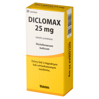 Diclomax 25 mg, 20 tabletek powlekanych - 2 - zdjęcie produktu