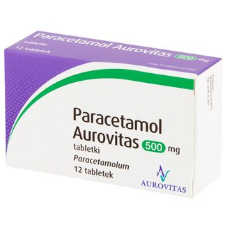 Paracetamol Aurovitas, 500 mg, 12 tabletek KRÓTKA DATA Paracetamol Aurovitas, 500 mg, 12 tabletek KRÓTKA DATA - zdjęcie produktu