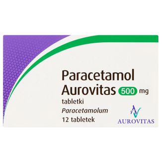 Paracetamol Aurovitas, 500 mg, 12 tabletek - zdjęcie produktu