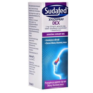 Sudafed XyloSpray DEX (1 mg + 50 mg)/ ml, aerozol do nosa dla dzieci od 6 lat i dorosłych, 10 ml - 4 - zdjęcie produktu