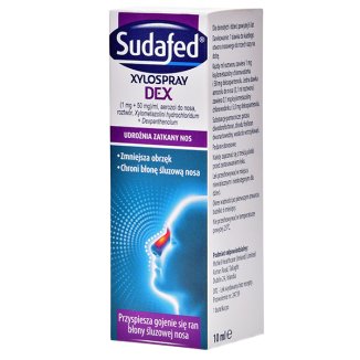 Sudafed XyloSpray DEX (1 mg + 50 mg)/ ml, aerozol do nosa dla dzieci od 6 lat i dorosłych, 10 ml - 5 - zdjęcie produktu