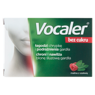Vocaler Bez Cukru, malina z szałwią, 12 pastylek do ssania - 2 - zdjęcie produktu