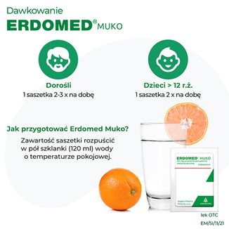 Erdomed Muko 225 mg, proszek do sporządzania zawiesiny doustnej, 10 saszetek - 5 - zdjęcie produktu