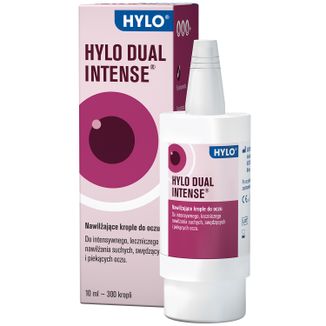 Hylo Dual Intense, nawilżające krople do oczu z ektoiną, bez konserwantów, 10 ml - zdjęcie produktu