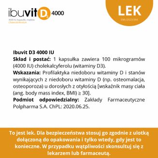 Ibuvit D3 4000 IU, 30 kapsułek - 7 - zdjęcie produktu