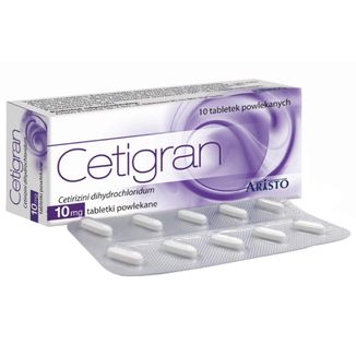 Cetigran 10 mg, 10 tabletek powlekanych - 2 - zdjęcie produktu